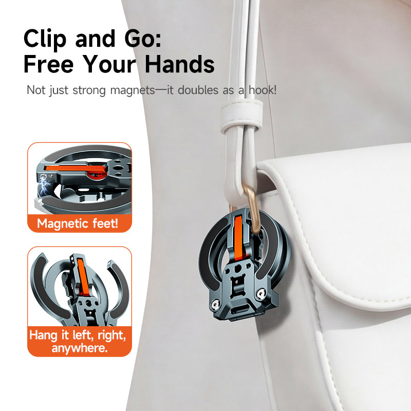 XILETU XJ-30 Dual-sided Magnetic Phone Stand Slim Foldable Magsafe 1/4" Mount for iPhone 17-13 Vlog Travel Selfie Live Tripod