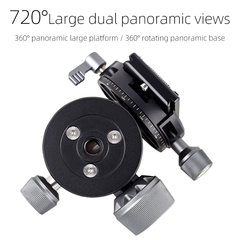 XILETU G-44 44mm Ball Head Camera Tripod Monopod Mounting Adapter Arca Quick Release Plate Aluminum Alloy Load Bearing 25kg