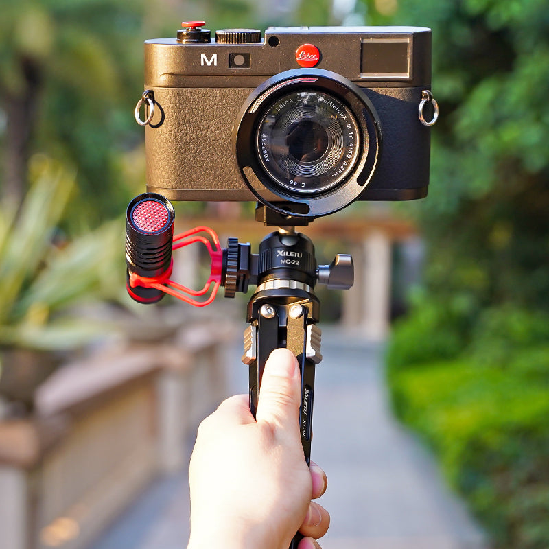 XILETU MC-22 Mini Tripod Ball Head Video Stand 360° Swivel Cold Shoe Panoramic Heads for DSLR Camera Head Tripod Head Accessories