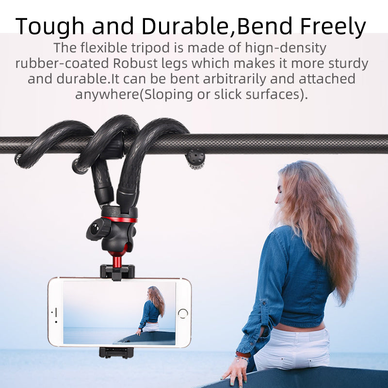 XILETU XBT-2 Travel Flexible Octopus Tripod for Smartphone DSLR SLR Vlog Tripod for Camera Gopro Portable 2 in 1 Tripod Stand