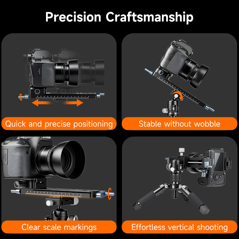 XILETU LCB-20M Macro Focus Rail Slider Quick Release Plate for DSLR, 5kg, Desktop Outdoor Time-Lapse Close-up Macro Photography