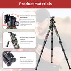 XILETU Carbon Fiber Travel Tripod 25kg Max Load Arca Swiss/Picatinny Clamp for Hunting Shooting Outdoor Photography