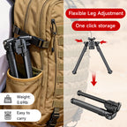 XILETU DR-2 Tactical Bipod, 360° Tilt Rotatable, Picatinny Mount, 6 Height Adjustable, Lightweight for Hunting Shooting
