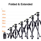 XILETU FM-5C2 Portable Metal Mini Tripod Lightweight Travel Stand with 360 Degree Head Grip for DSLR Cameras Mobile Phones