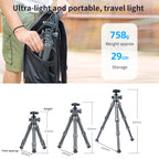 XILETU XL223A+QG28 Portable Quick Release Camera Tripod with 360 Degree Ball Head Mini Desktop Stand for Mobile Phones, Cameras, DSLR