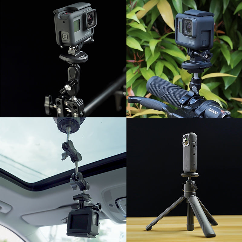 XILETU Quick Release Plate & Backpack Clip Kit, 1/4 Thread Adapter for GoPro Insta360 Action Camera, Outdoor Photography