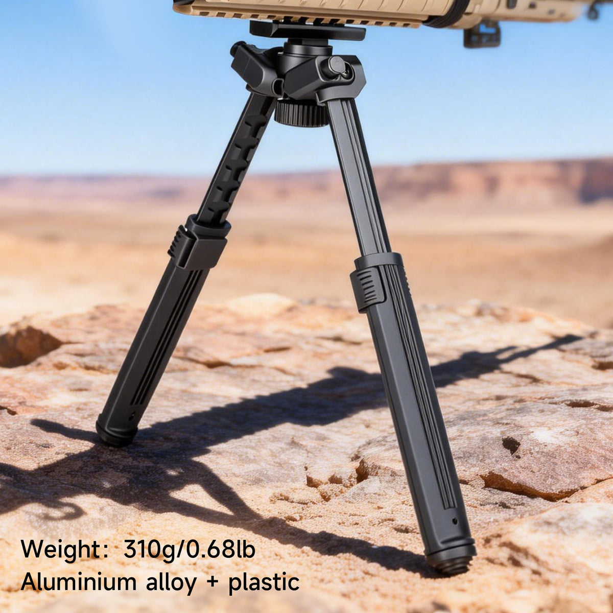 XILETU DR-3 Tactical Rifle Bipod 360° Swivel 6 Levels Height Adjustable 7.5-10.8 Inch Mlok Mount for Hunting Shooting
