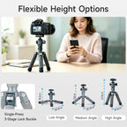 XILETU M-5G Mini Portable Lightweight Travel Tripod Tabletop Video Mini Tripod with 360 Degree Ball Head for Camera DSLR SLR