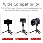 XILETU CD-5 Lightweight Mini Selfie Stick Tripod All in One Vlog Kit with Bluetooth Phone Holder for Vlog Live Streaming