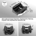 XILETU PA-02 140g QR Clamp, CNC Aluminum Quick Release Clamp, Arca-Swiss & Picatinny Adapter for DSLR Camera Tripod Monopod Ball Head