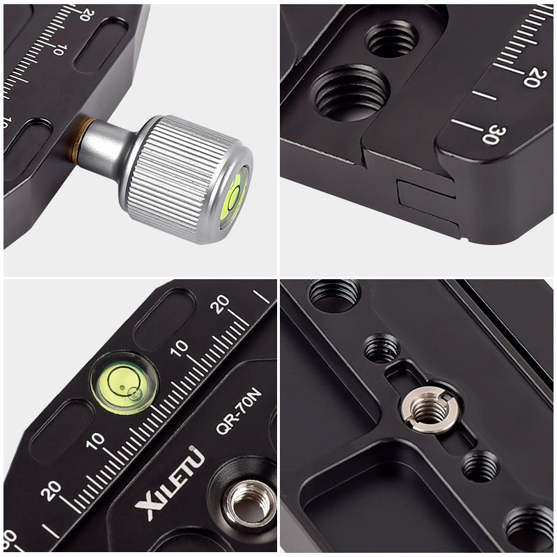 XILETU QR-90N QR-110N Quick Clamp With Quick Release Plate 1/4 General Screw Conversion Screw For Cameras Tripods Monopods Tripod Head