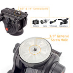 XILETU LS-6A Panoramic Tripod Head Professional Hydraulic Fluid Video Head For Tripod Monopod Camera Holder Stand Mobile DSLR