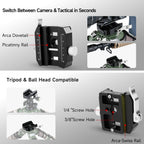 XILETU PA-02 140g QR Clamp, CNC Aluminum Quick Release Clamp, Arca-Swiss & Picatinny Adapter for DSLR Camera Tripod Monopod Ball Head