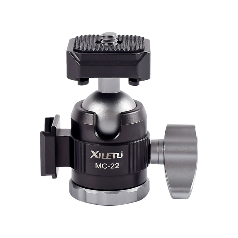 XILETU MC-22 Mini Tripod Ball Head Video Stand 360° Swivel Cold Shoe Panoramic Heads for DSLR Camera Head Tripod Head Accessories