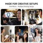 XILETU QPQ-T1 Magsafe Magnetic Phone Mount Foldable Metal Cold Shoe 1/4" Screw Arri Locating Hole Vlog Live Streaming Bracket