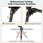 XILETU DR-1 7.2-8.6 Inch Bipod Foldable with 360° Rotation & Tilt, Quick Release Metal Bipod for Hunting Shooting Outdoor