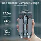 XILETU M-5GS Mini Tripod 1/4" Dual Panoramic Ball Head Portable Tabletop Camera Tripod for DSLR SLR Smartphone Vlog Macro Shooting