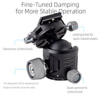 XILETU G-44 44mm Ball Head Camera Tripod Monopod Mounting Adapter Arca Quick Release Plate Aluminum Alloy Load Bearing 25kg