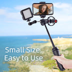 XILETU XSG3+XJA Tabletop Tripod Extendable Selfie Stick 360° Ball Head 1/4" Screw Cold Shoe for Phone Camera Vlog Live Stream