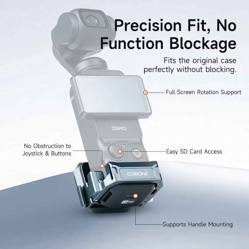 XILETU CPK-3 Aluminum XQ Quick-Release Cage for DJI Osmo Pocket 3, Cold Shoe & Action Adapter with Magnetic Filter Holder