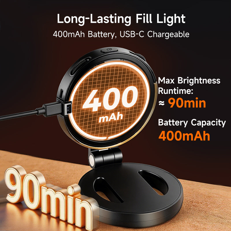 XILETU W-50 Three-tone MagSafe Magnetic Fill Light Dimmable CRI80+ Portable Phone Stand For Outdoor Live Vlog Shooting