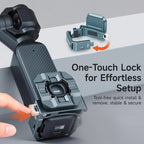 XILETU CPK-3 Aluminum XQ Quick-Release Cage for DJI Osmo Pocket 3, Cold Shoe & Action Adapter with Magnetic Filter Holder