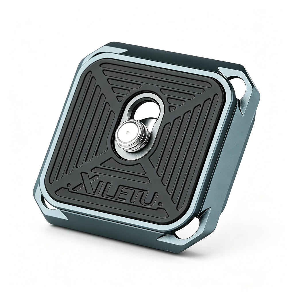 XILETU PQ‑38 38mm Square Quick Release Plate, Arca‑Swiss Compatible 4‑Way Mounting QR Plate with 1/4" Screw for Camera Tripod