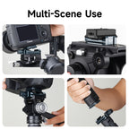 XILETU QR-40S Arca-Swiss QR Clamp Universal Camera Tripod Mount Base Aluminum Alloy 1/4 3/8 Thread for DSLR Mirrorless Vlog Shooting