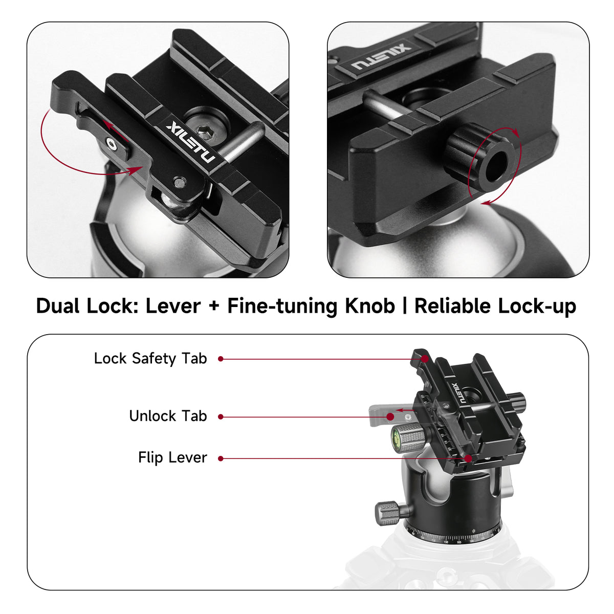 XILETU XPA-3 Picatinny Rail to Arca‑Swiss Tripod Mount Adapter, CNC Aluminum 3/8 Thread QD Sling Hole for Tripod Monopod Ball Head