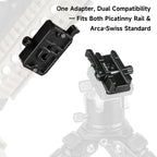 XILETU XPA-3 Picatinny Rail to Arca‑Swiss Tripod Mount Adapter, CNC Aluminum 3/8 Thread QD Sling Hole for Tripod Monopod Ball Head