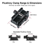 XILETU XPA-3 Picatinny Rail to Arca‑Swiss Tripod Mount Adapter, CNC Aluminum 3/8 Thread QD Sling Hole for Tripod Monopod Ball Head