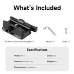 XILETU XPA-3 Picatinny Rail to Arca‑Swiss Tripod Mount Adapter, CNC Aluminum 3/8 Thread QD Sling Hole for Tripod Monopod Ball Head