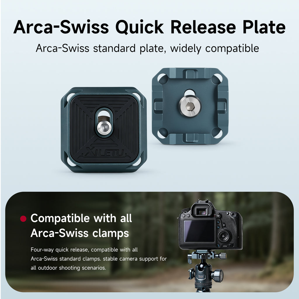 XILETU XQD‑1 Aluminum Alloy Camera Backpack Quick Release Clip, Arca‑Swiss Compatible