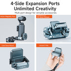 XILETU CPK-3 Aluminum XQ Quick-Release Cage for DJI Osmo Pocket 3, Cold Shoe & Action Adapter with Magnetic Filter Holder