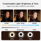 XILETU W-50 Three-tone MagSafe Magnetic Fill Light Dimmable CRI80+ Portable Phone Stand For Outdoor Live Vlog Shooting