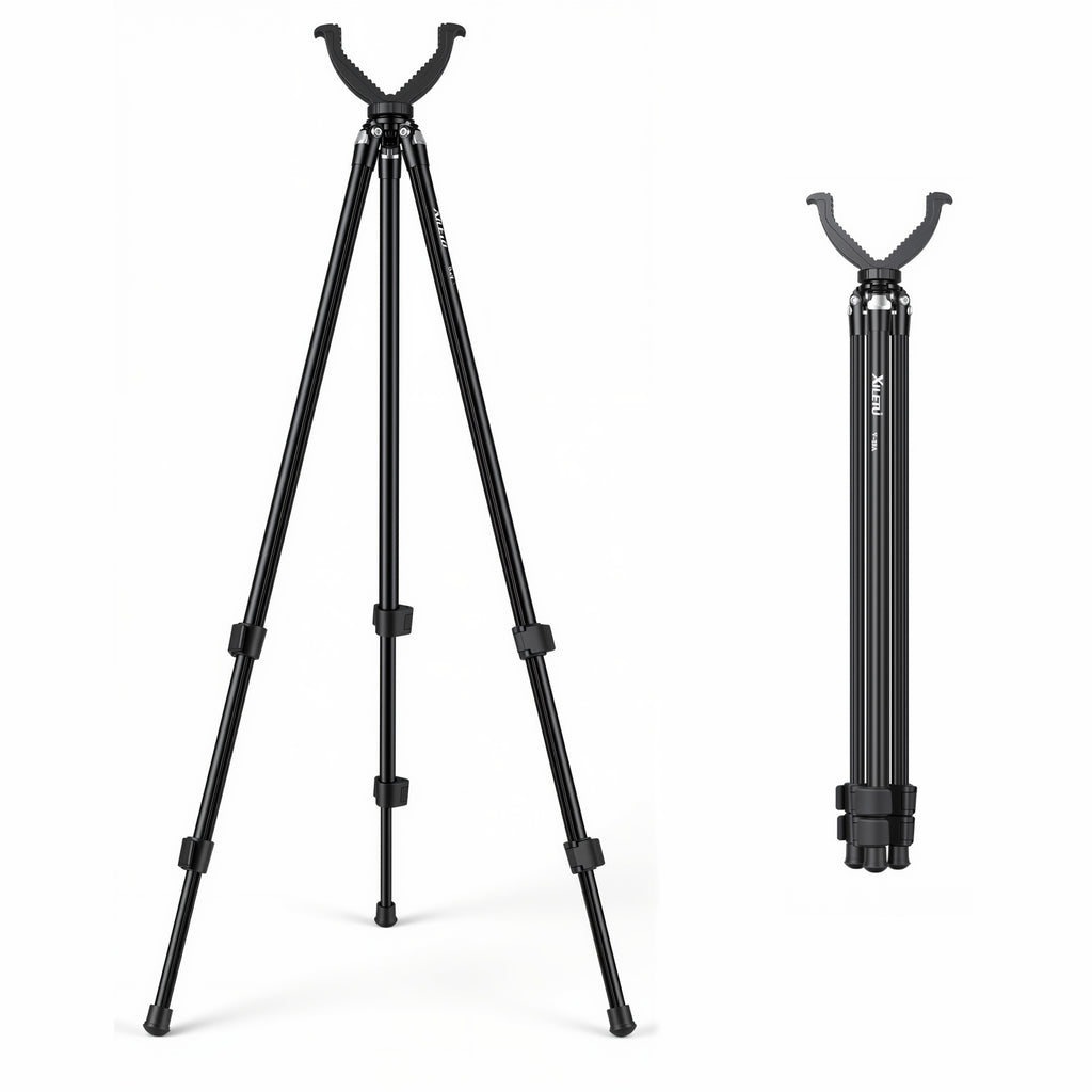 XILETU V-18A 360° Rotating Hunting Tripod for Crossbow Rifle, Detachable V-Yoke Lightweight Alu Shooting Stand (Outdoor Sports)