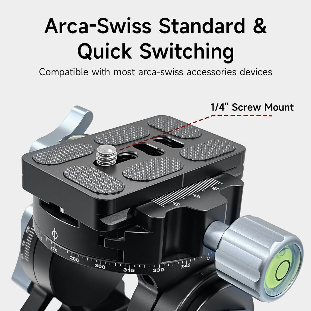 XILETU LD-1R 360° Panoramic Hydraulic Video Head Detachable Handle Arca Swiss Plate Max Load 8kg for DSLR Camera Tripod