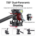 XILETU LD-1R 360° Panoramic Hydraulic Video Head Detachable Handle Arca Swiss Plate Max Load 8kg for DSLR Camera Tripod