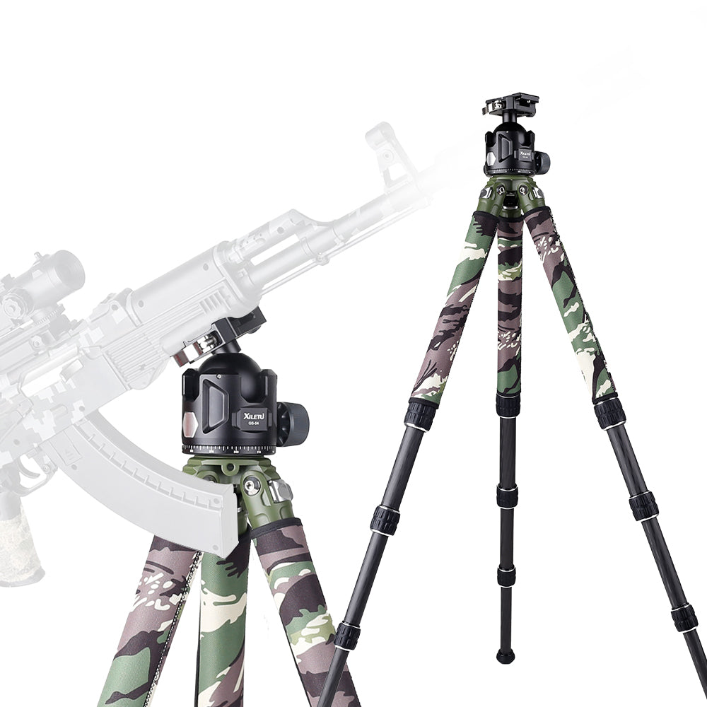 XILETU Carbon Fiber Travel Tripod 25kg Max Load Arca Swiss/Picatinny Clamp for Hunting Shooting Outdoor Photography
