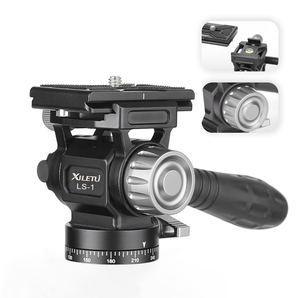 XILETU LS-1 Panoramic Tripod Head Hydraulic Fluid Video Damping Head For Tripod Monopod Camera Holder Stand Mobile SLR DSLR