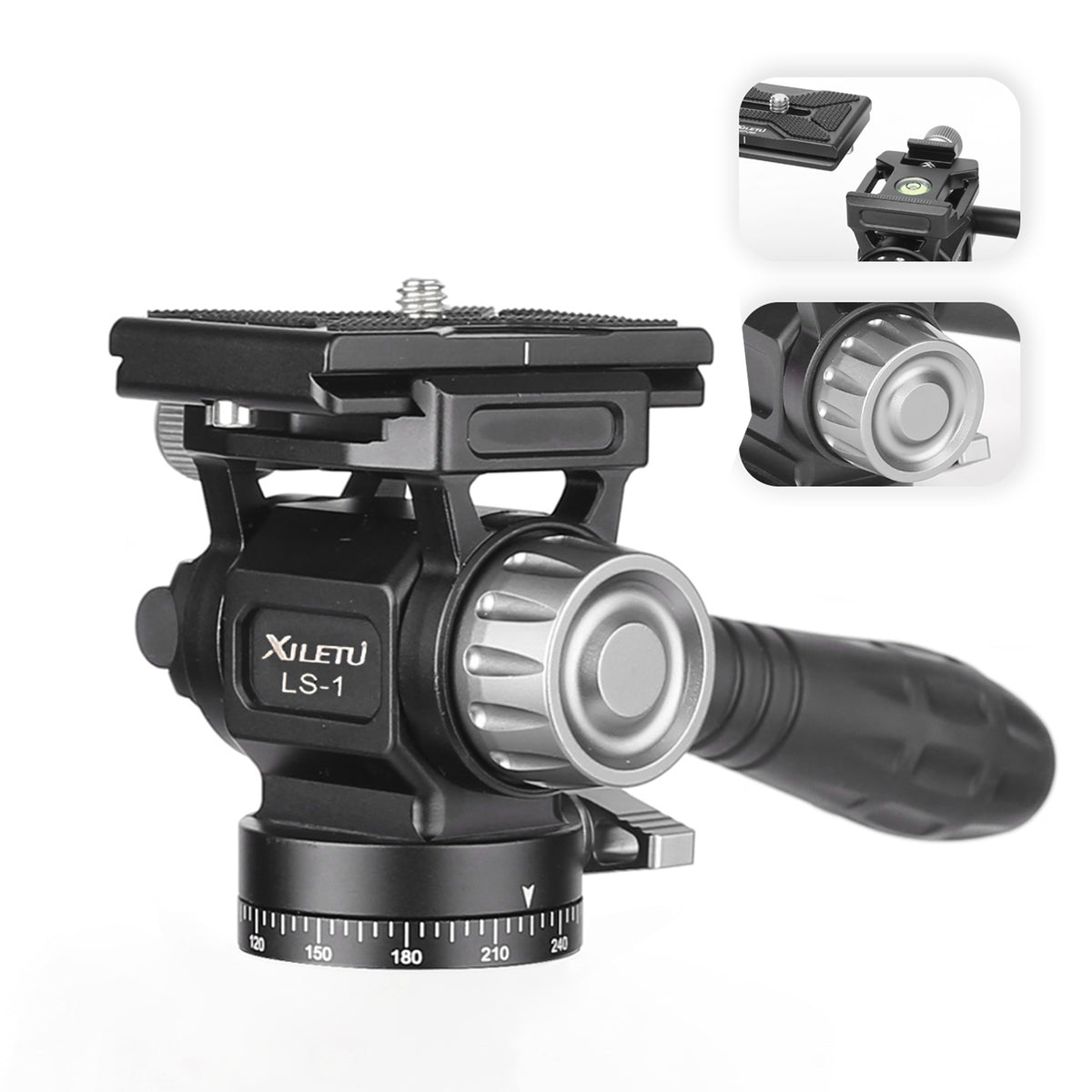 XILETU LS-1 Panoramic Tripod Head Hydraulic Fluid Video Damping Head For Tripod Monopod Camera Holder Stand Mobile SLR DSLR
