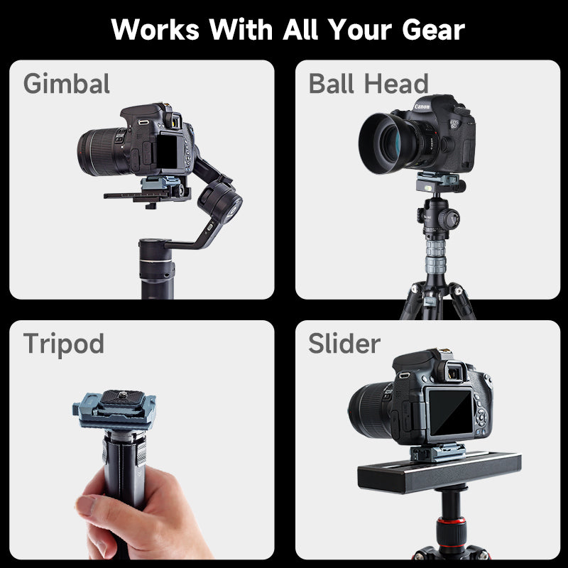 XILETU XQ1 Universal DSLR SLR Camera Gimbal Arca Swiss Quick Release Plate Clamp Quick Switch Kit Tripod Slider Mount Adapter