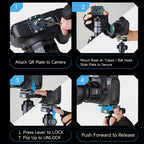 XILETU XQ1 Universal DSLR SLR Camera Gimbal Arca Swiss Quick Release Plate Clamp Quick Switch Kit Tripod Slider Mount Adapter