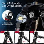 XILETU XLS223C+XG25 Lightweight Stable Carbon Fiber Tripod w 360° Rotation Detachable Ball Head Mini Tabletop Stand For Digital Cameras DSLRS