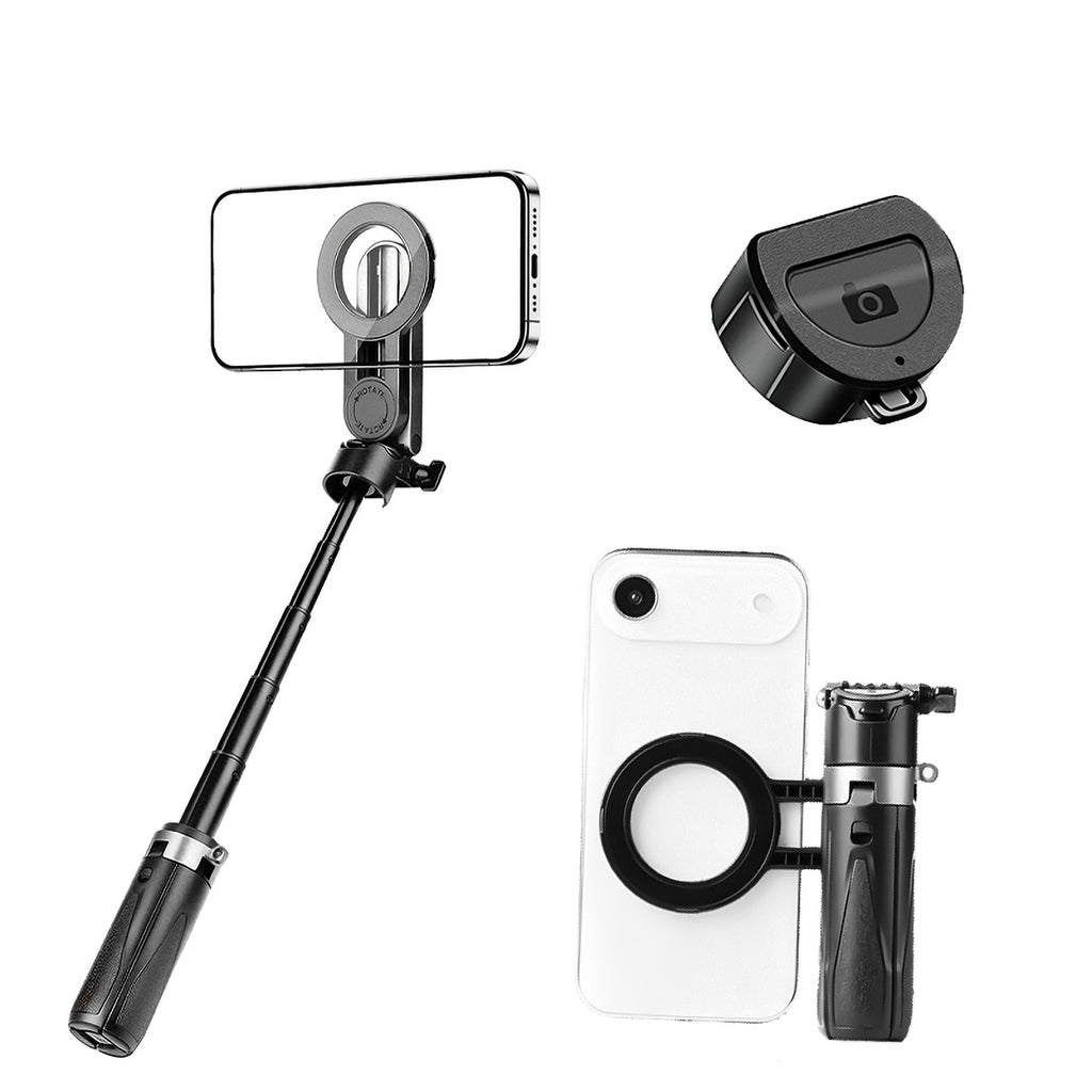 XILETU P-15C Magnetic Magsafe Selfie Stick Tripod Bluetooth Remote Pocket Stand For iPhone Android Vlog Travel