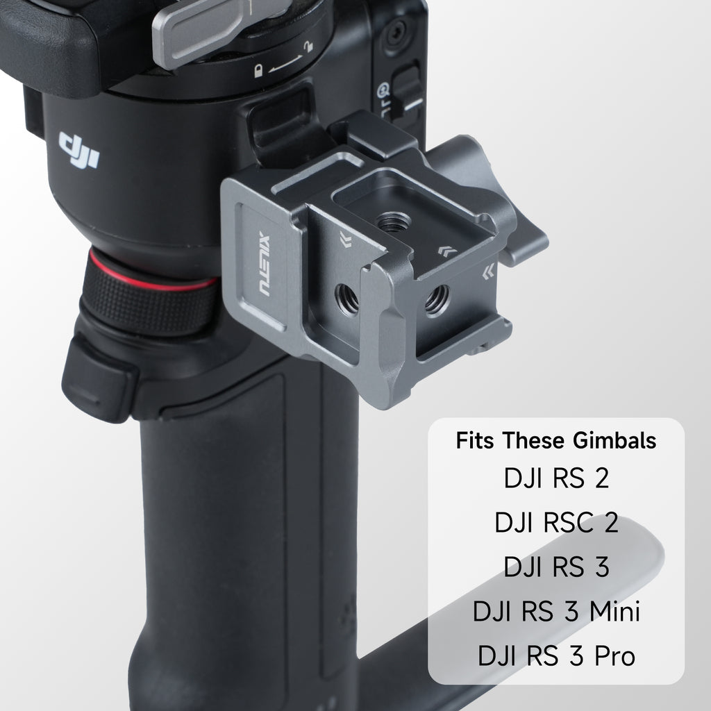 XILETU XDS-14 NATO Clamp Mount for DJI RS Series Stabilizer Multi‑Side Cold Shoe 1/4 Screw Hole ARRI Locating for Vlog Video Shooting