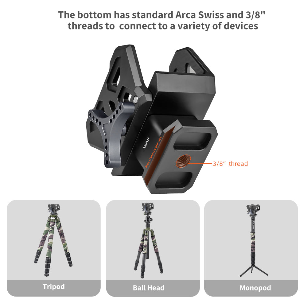 XILETU QRD‑1 Arca‑Swiss Saddle Tripod Clamp, Lightweight Quick‑Release Dovetail Mount for Outdoor Sports & Field Activities