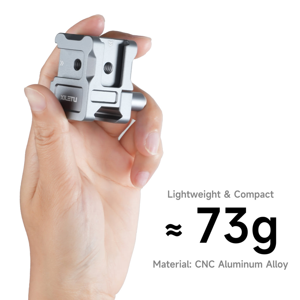 XILETU XDS-14 NATO Clamp Mount for DJI RS Series Stabilizer Multi‑Side Cold Shoe 1/4 Screw Hole ARRI Locating for Vlog Video Shooting