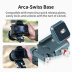 XILETU XQL-1 Foldable L-Bracket Arca-Swiss QR Plate with Dovetail Base for Vertical/Horizontal Shooting, Tripod/DSLR Cameras