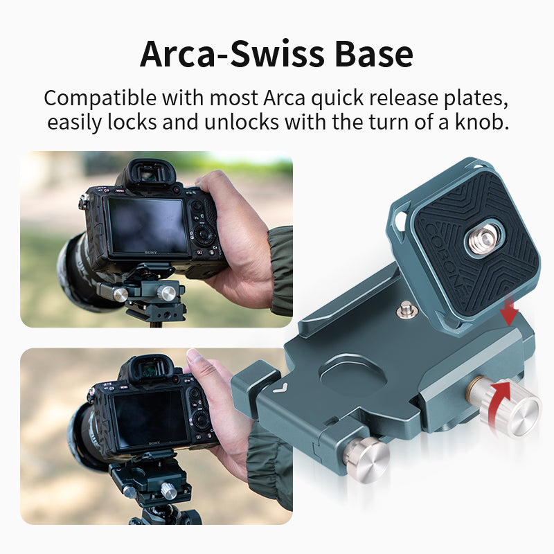 XILETU XQL-1 Foldable L-Bracket Arca-Swiss QR Plate with Dovetail Base for Vertical/Horizontal Shooting, Tripod/DSLR Cameras